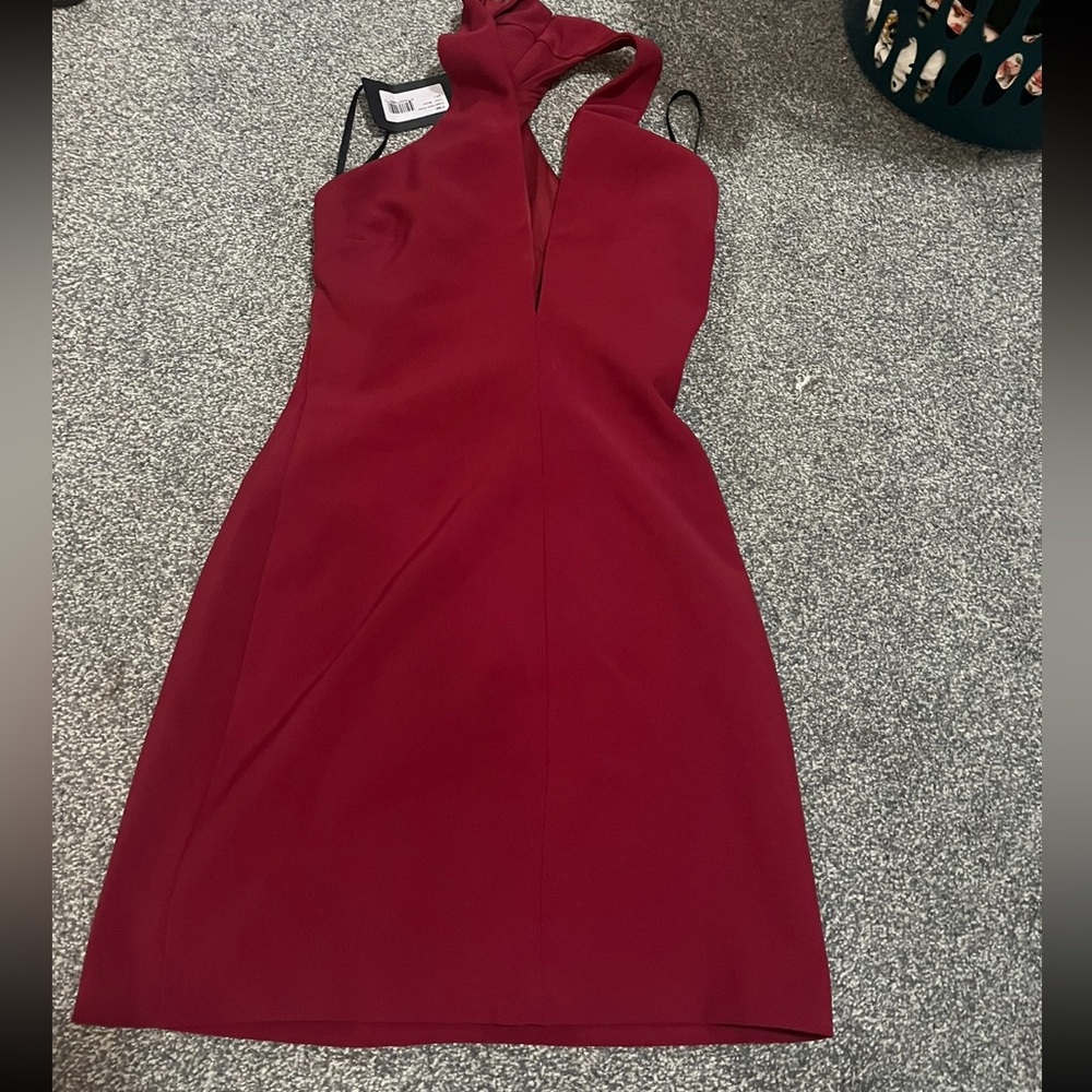 Halston Crepe Neck Dress Dress for Cocktail Events